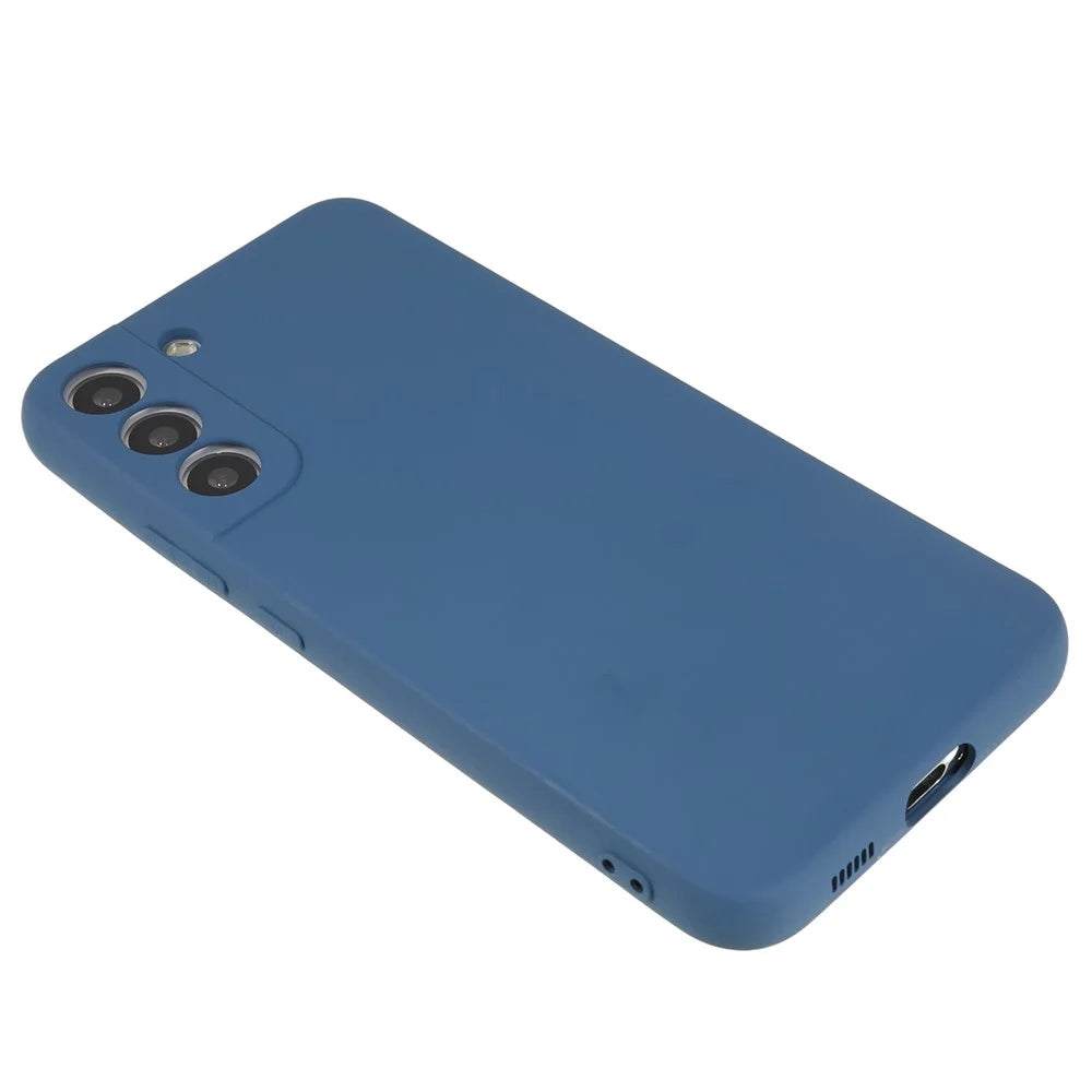 For Samsung Galaxy S21 FE 5G Rubberized TPU Phone Case Fiber Lining Anti-Scratch Cover - Sapphire - 4