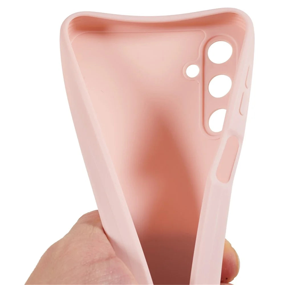 Back Shell for Samsung Galaxy A24 4G (162.1 x 77.6 x 8.3mm) Precise Cutout TPU Phone Case Straight Edge Phone Cover - Pink - 7