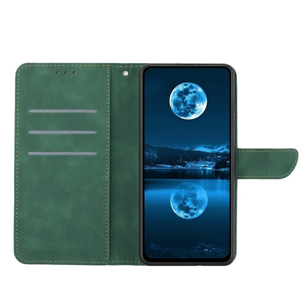HT05 For Samsung Galaxy A13 5G / A04s 4G (164.7mm) / A04 4G (164.4mm) PU Leather Cover Wallet Phone Case - Green - 2