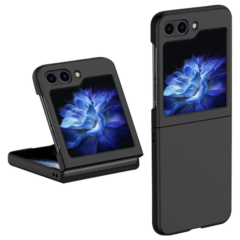 Skin-touch Phone Case for Samsung Galaxy Z Flip5 5G Hinge Protection Hard PC Phone Cover - Black - 1