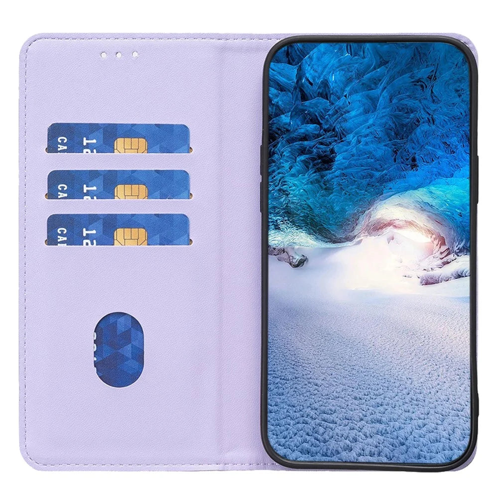 BINFEN COLOR BF18 For Samsung Galaxy S21+ 5G PU Leather Cover Card Slots Flip Stand Magnetic Phone Case - Purple - 2