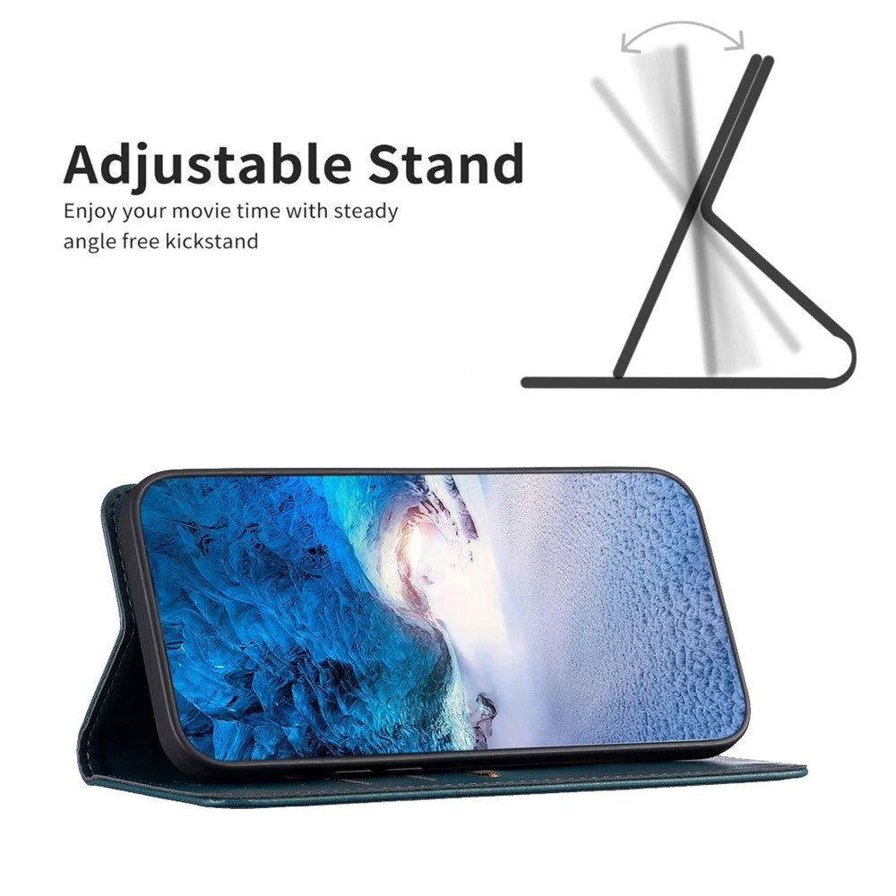 BINFEN COLOR BF18 for Samsung Galaxy S21 4G / 5G PU Leather Stand Phone Case Card Slots Phone Cover - Green - 3