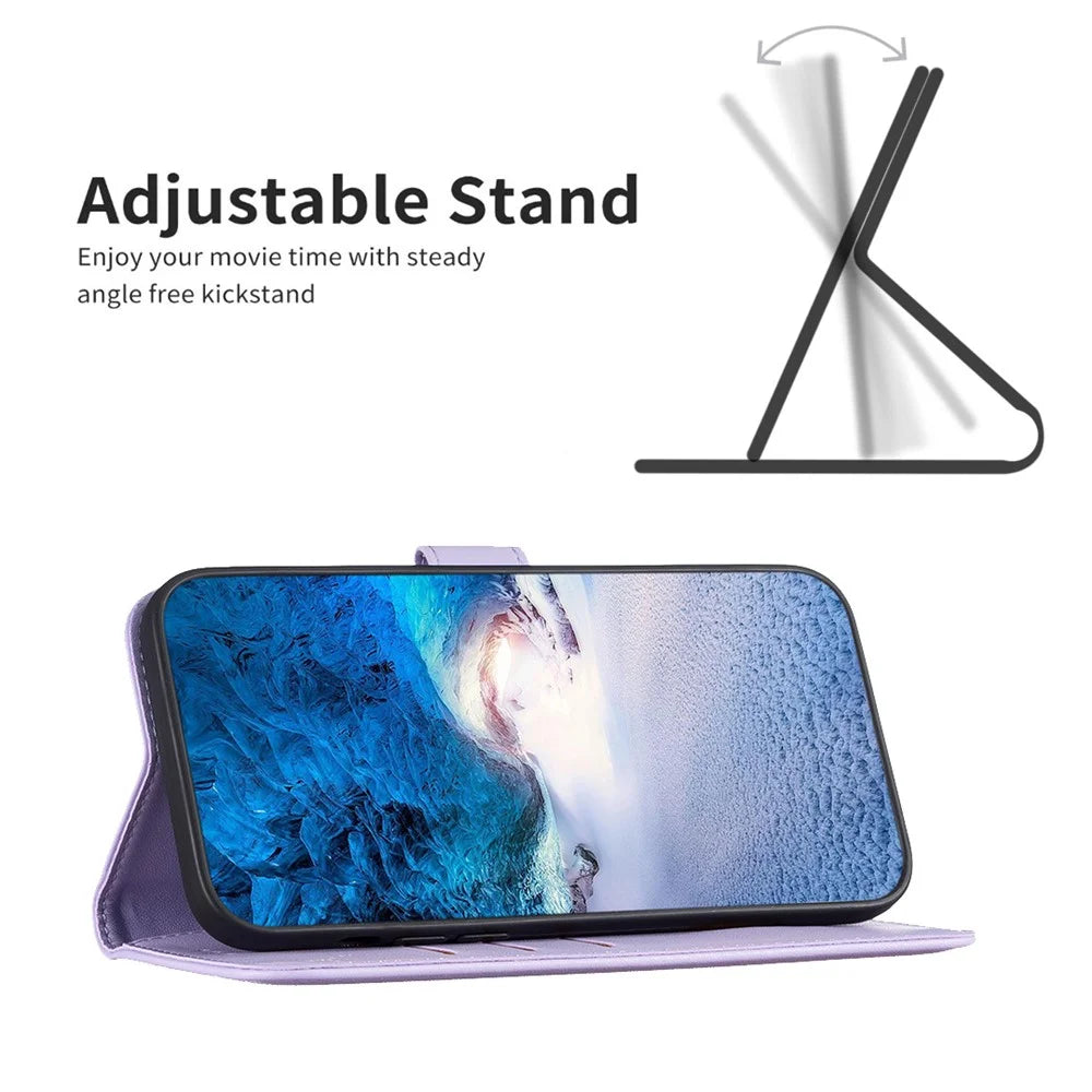 BINFEN COLOR BF17 For Samsung Galaxy S20 4G / 5G Flip Folio Wallet Cover PU Leather Stand Phone Case - Purple - 3