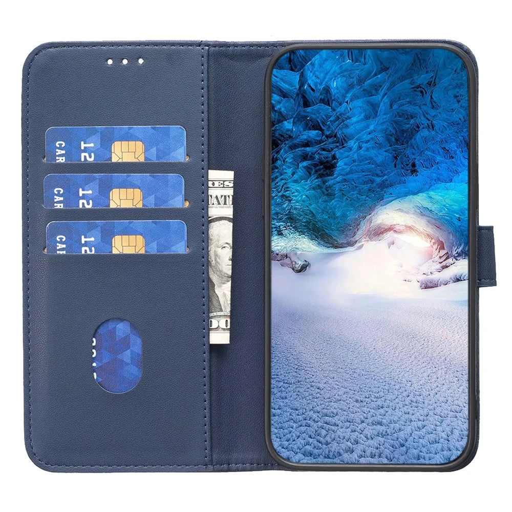 BINFEN COLOR BF17 For iPhone 13 / 14 Anti-Scratch Wallet Leather Phone Cover Stand Magnetic Closure Phone Case - Blue - 2