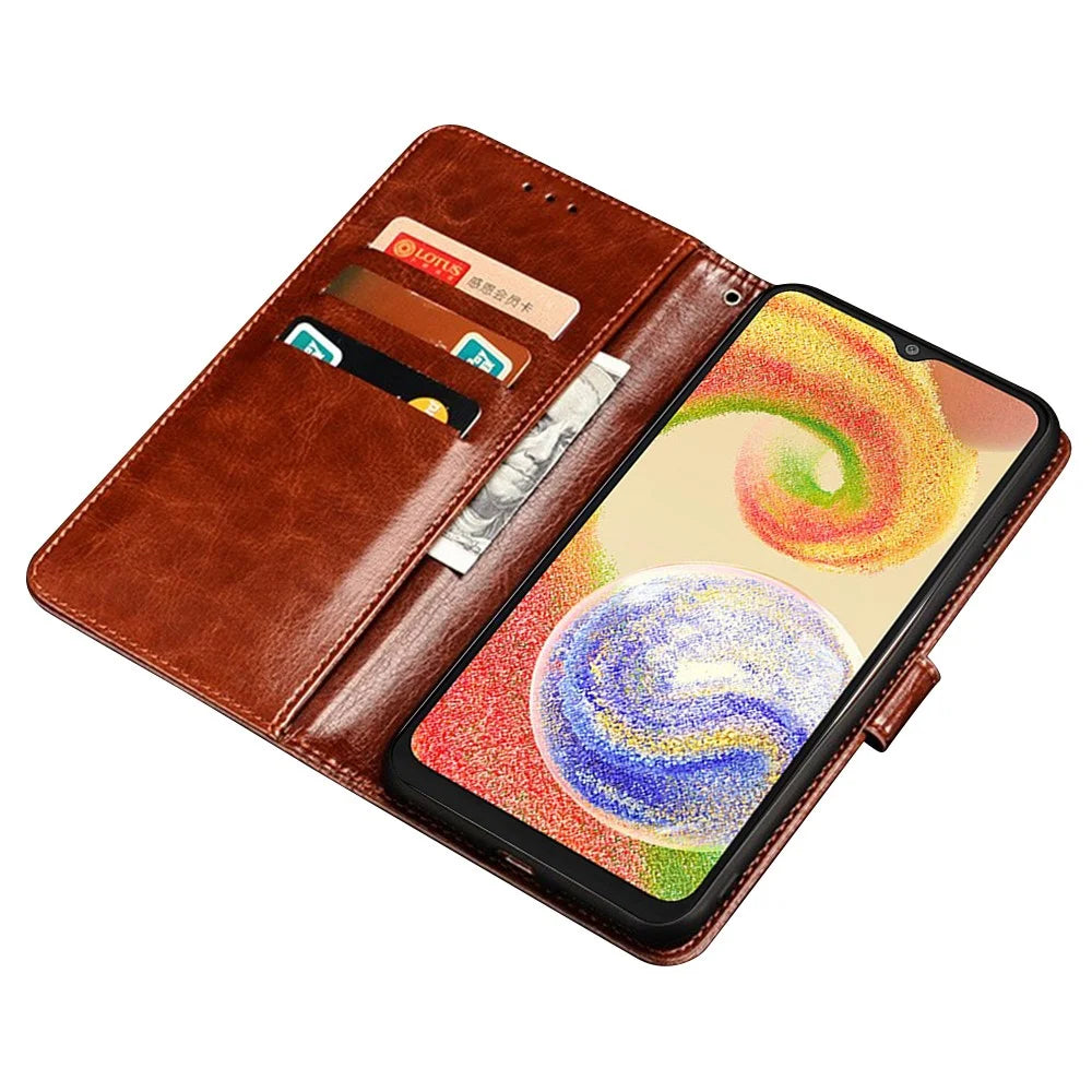 IDEWEI For Samsung Galaxy M54 5G / F54 5G Anti-Scratch Leather Phone Case Wallet Crazy Horse Texture Stand Phone Cover - Brown - 2