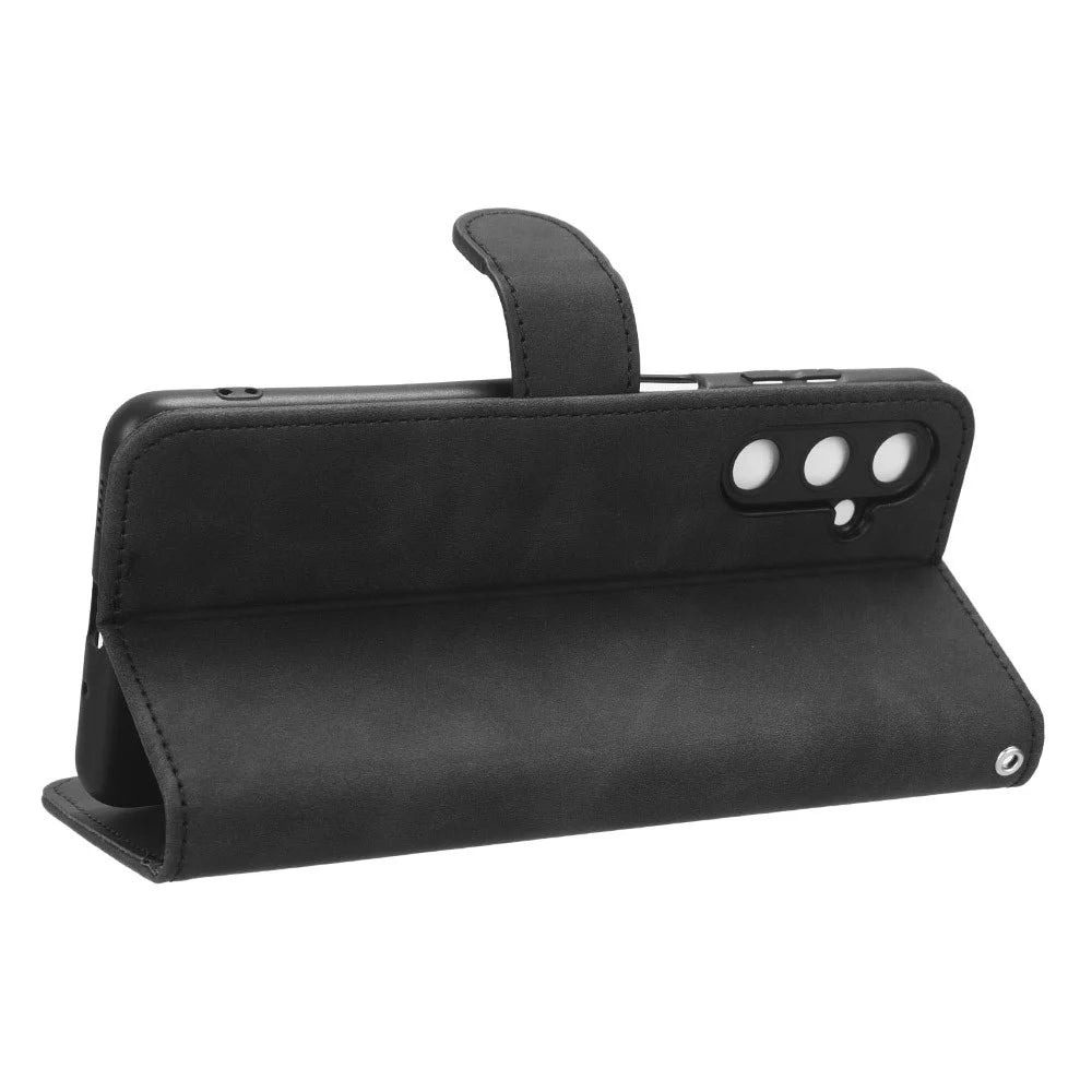 For Samsung Galaxy M54 5G / F54 5G PU Leather Flip Case Skin-touch Wallet Stand Phone Cover - Black - 3