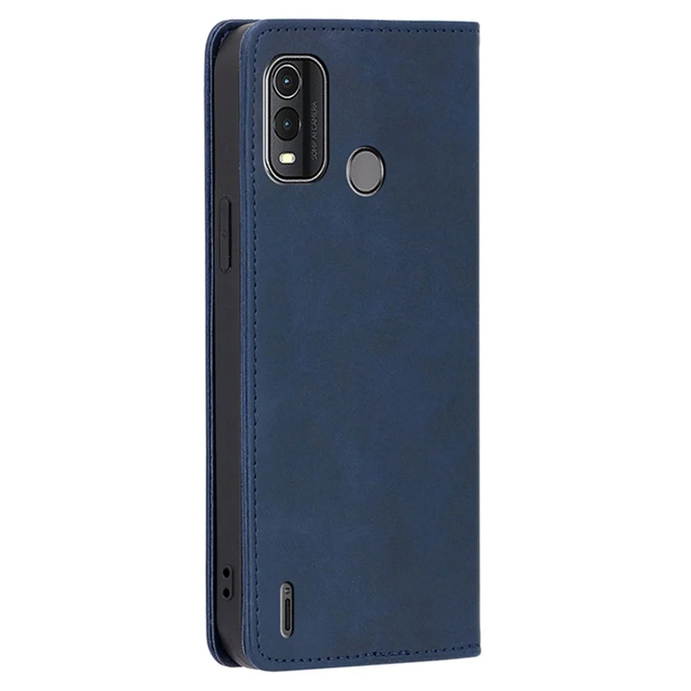 For Nokia G11 Plus 4G Leather Phone Case Calf Texture Phone Cover with Stand Wallet - Sapphire - 6