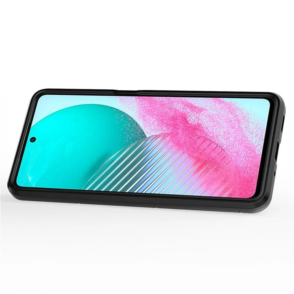For Samsung Galaxy M54 5G / F54 5G Protective Case with Kickstand Soft TPU Hard PC Rugged Phone Cover - Black - 2