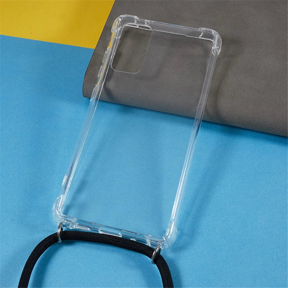 TPU Case for Samsung Galaxy S20 FE / S20 FE 5G /  S20 FE 2022 / S20 Lite , Anti-drop Clear Phone Cover with Lanyard - 4