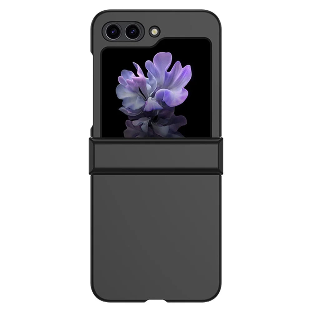 For Samsung Galaxy Z Flip5 5G Hinde Protection Phone Case Hard PC Skin-touch Cover - Black - 1