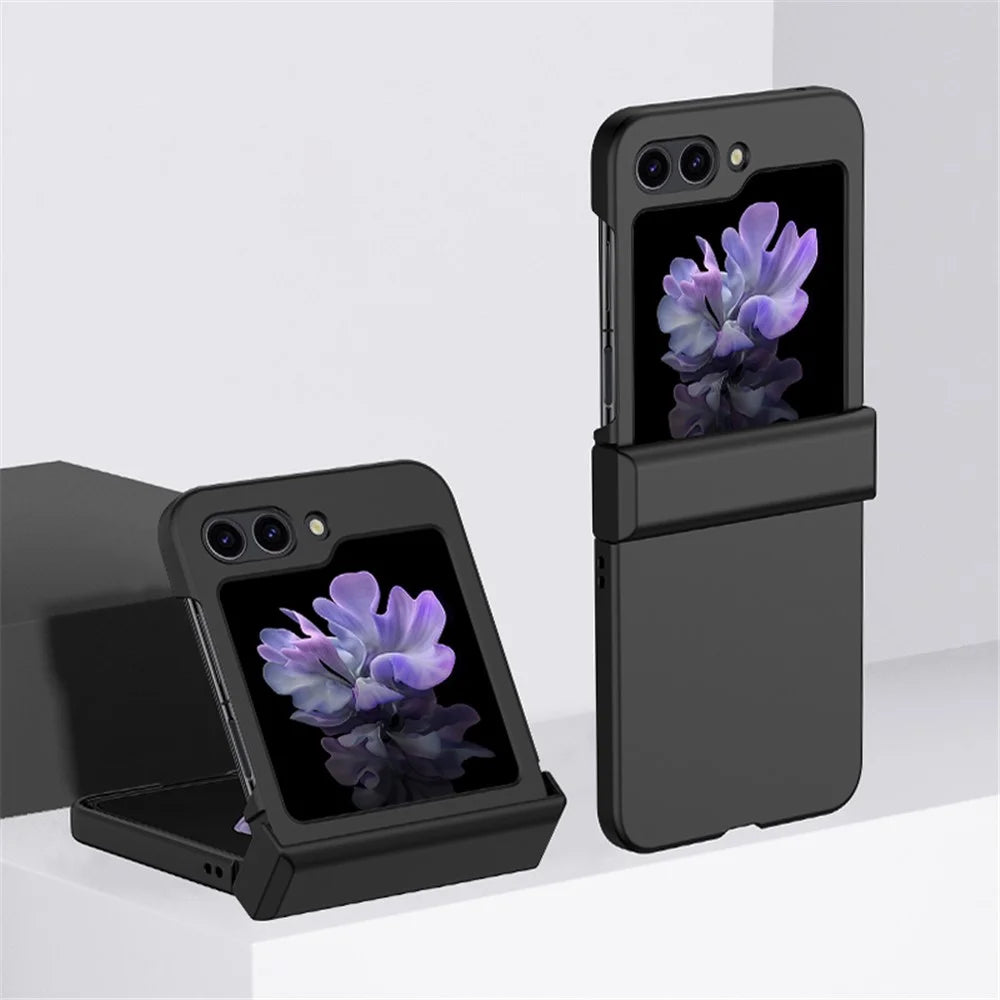 For Samsung Galaxy Z Flip5 5G Hinde Protection Phone Case Hard PC Skin-touch Cover - Black - 2