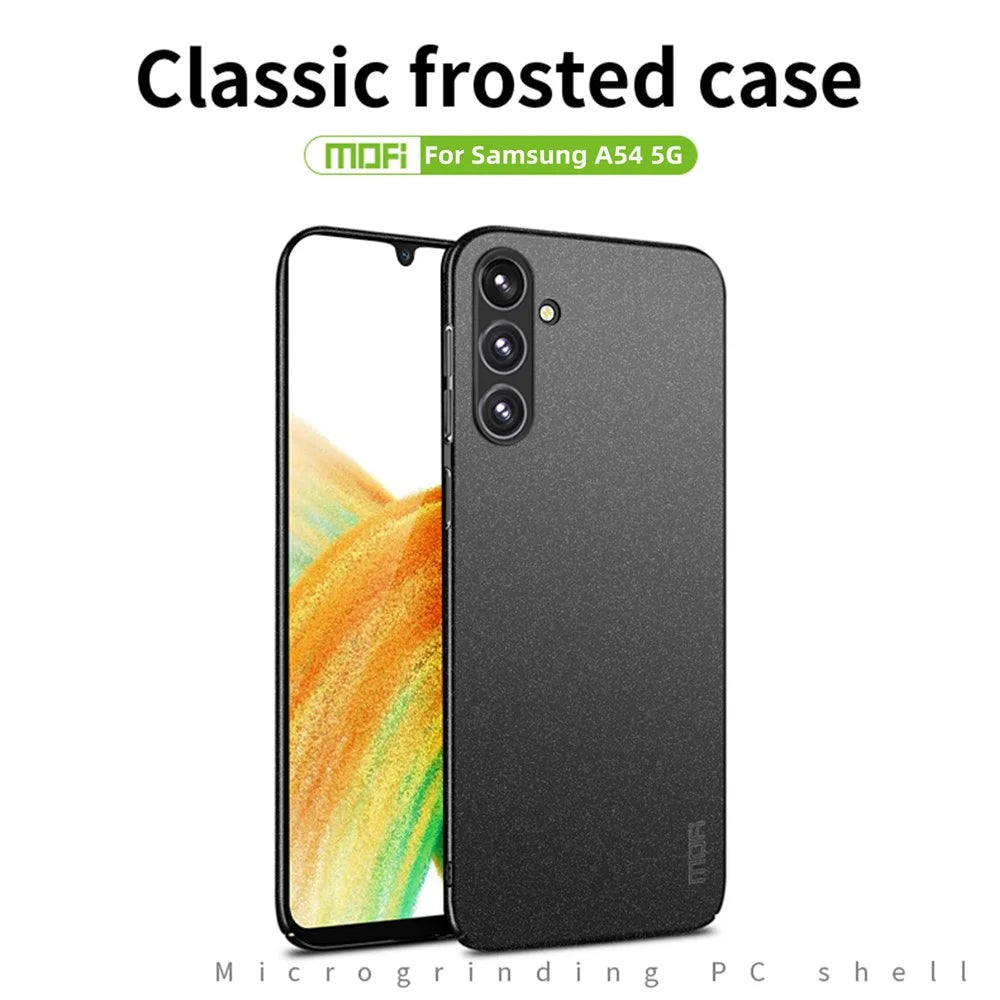 MOFI Shield Matte Series For Samsung Galaxy A54 5G Frosted Skin Phone Case Ultra-Thin Anti-Scratch Hard PC Cover - Black - 3