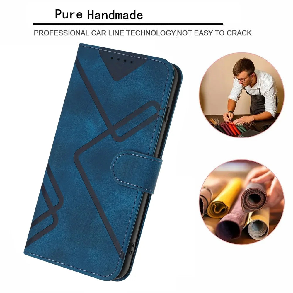 YX0040 For iPhone 13 Pro Max 6.7 inch Imprinted Flip Stand Shell PU Leather Wallet Phone Case - Sapphire - 6