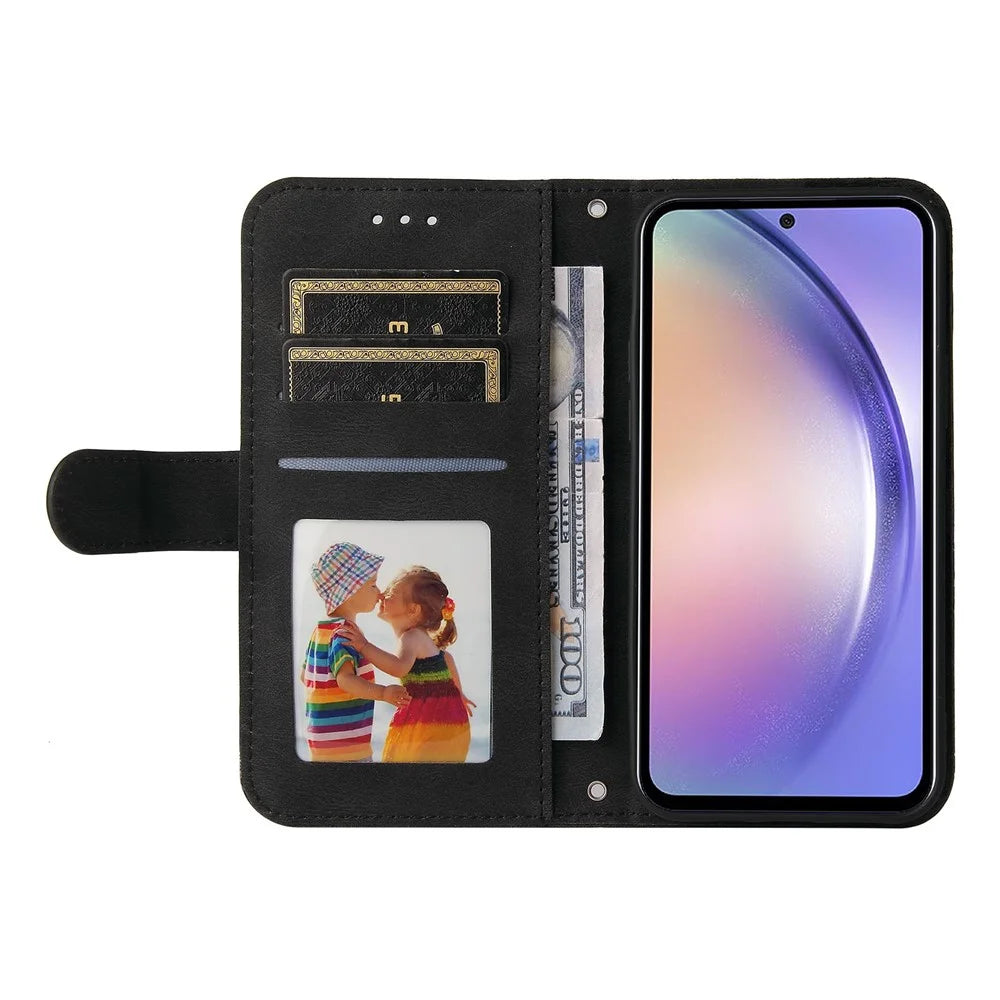 For Samsung Galaxy M54 5G / F54 5G Leather Wallet Cases Skin Touch Phone Cover Stand with Strap - Black - 2