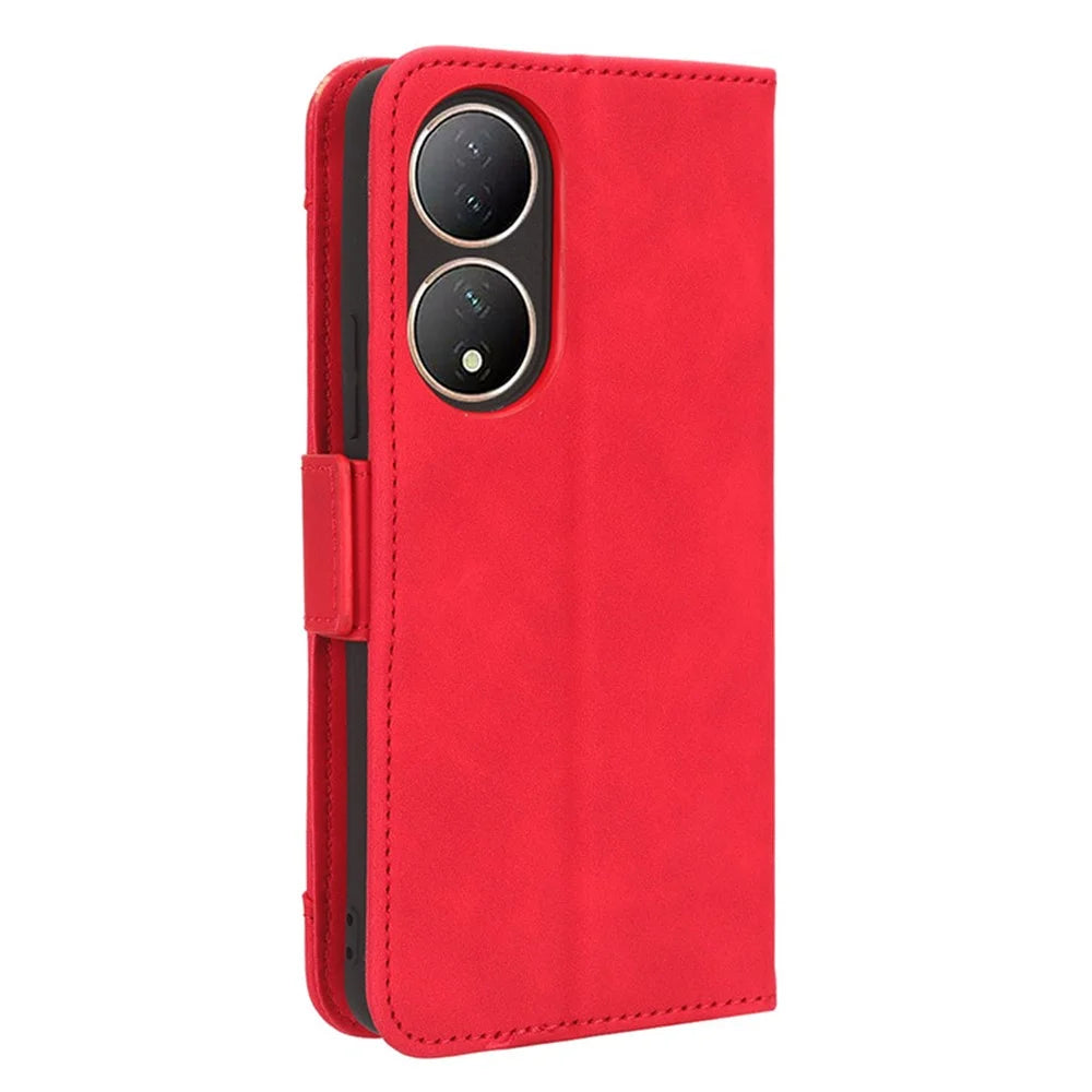 For vivo Y100 5G / T2 5G Multiple Card Slots Drop-proof PU Leather Phone Case Stand Wallet Cover - Red - 7