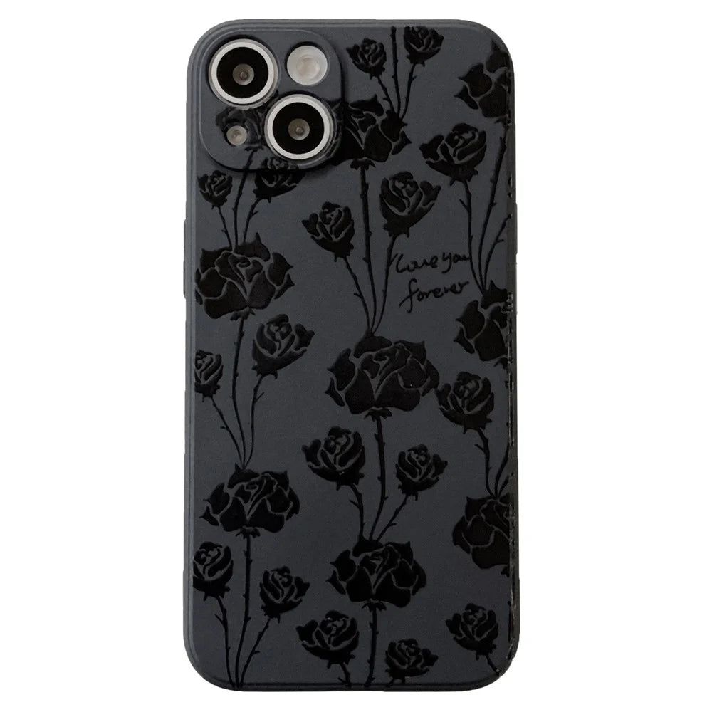 For iPhone 13 6.1 inch Pattern Printing Soft TPU Phone Case Protective Phone Cover - Rose - 1
