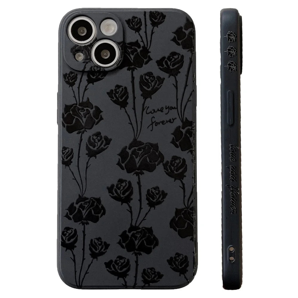 Back Shell for iPhone 14 Phone Case Pattern Printing Soft TPU Protective Cellphone Cover - Rose - 2