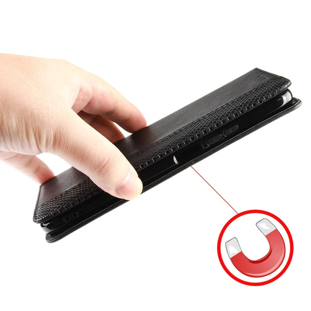 For ZTE Blade V41 Vita / Blade V50 Design 5G / V40 Design / Axon 40 Lite / nubia Neo Retro PU Leather Phone Case Stand Wallet Cover - Black - 4