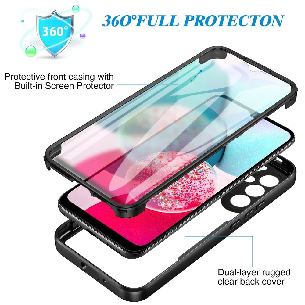Camera Lens Protection Cover for Samsung Galaxy A34 5G Clear Acrylic+TPU Phone Case with PET Screen Film - Black - 2