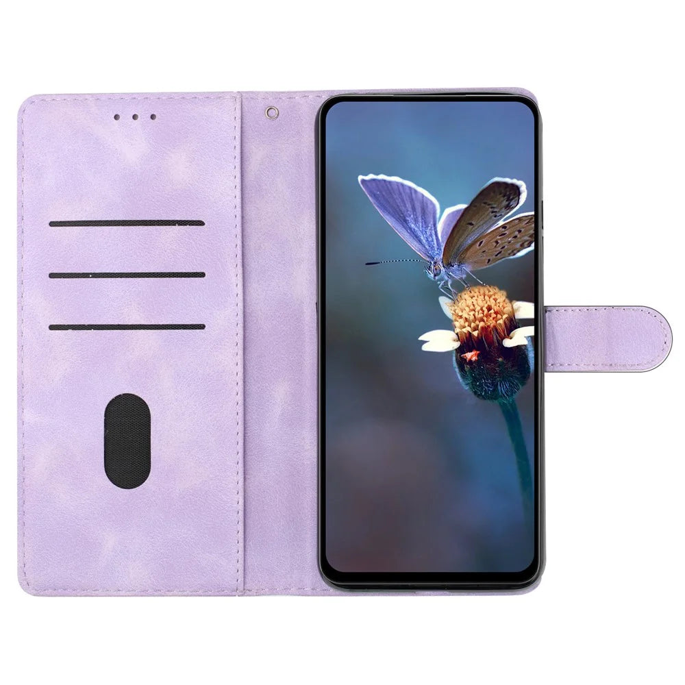 For Samsung Galaxy A52 4G / 5G / A52s 5G Leather Case Flower Imprint Wallet Stand Cell Phone Cover - Purple - 2