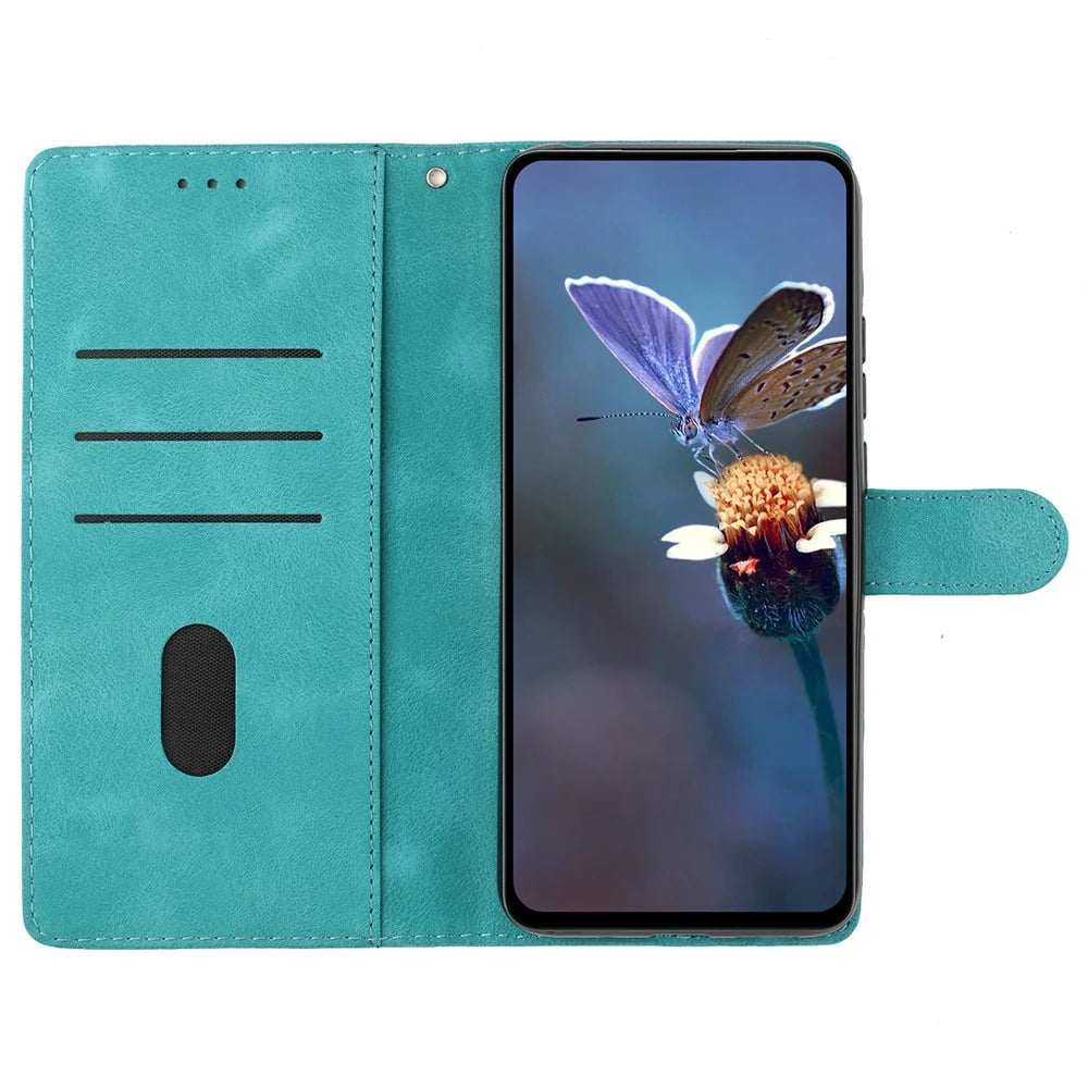 Stand Case for Samsung Galaxy A71 4G SM-A715 PU Leather Flower Imprint Wallet Phone Cover - Sky Blue - 2