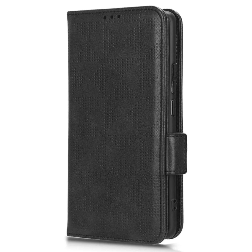 For ZTE Blade V41 Smart Wallet Cell Phone Case PU Leather Imprinted Triangle Stand Cover - Black - 5