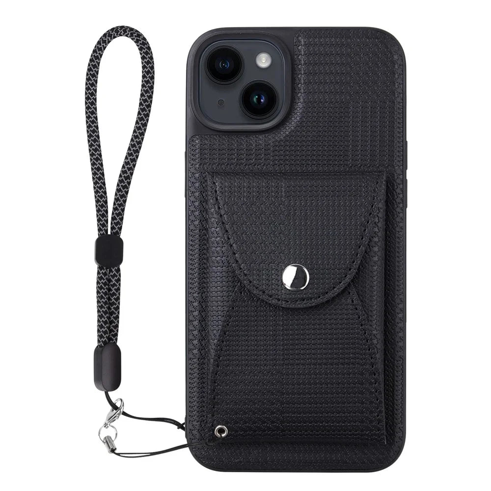 VILI TH Pouch Series For iPhone 14 Detachable Magnetic Wallet Case PC+TPU+PU Leather Phone Cover - Black - 1