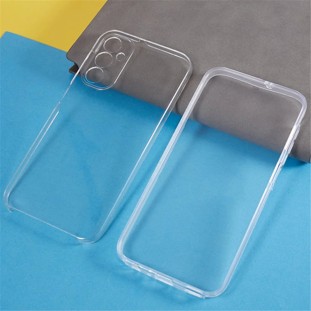 For Samsung Galaxy A24 4G (162.1 x 77.6 x 8.3mm) Shockproof Phone Case TPU Frame + Acrylic Back + PET Screen Protector Clear Cover - 3