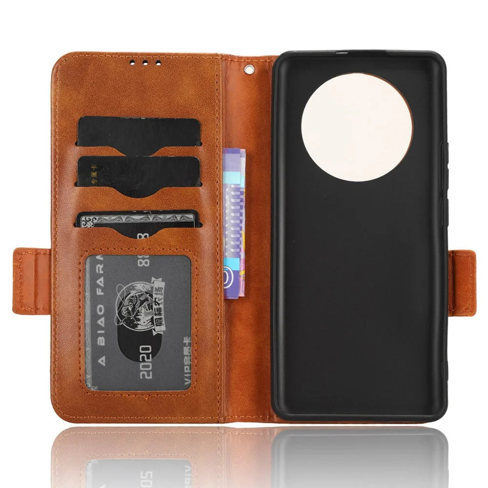 For Realme 11 Pro 5G / 11 Pro+ 5G Imprinted Triangle Phone Cover Stand Shell Dustproof PU Leather Wallet Case - Brown - 4