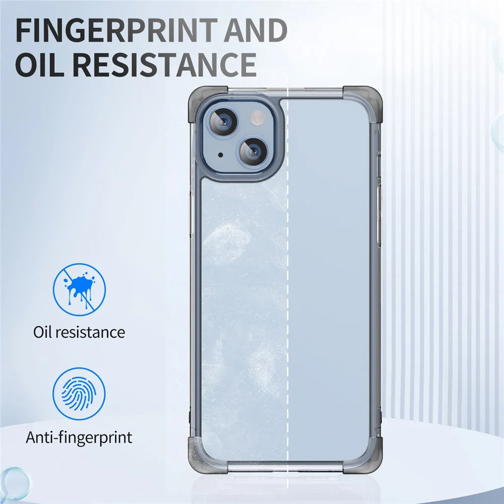 For iPhone 13 6.1 inch Drop-proof Back Cover TPU+Acrylic Four Corner Matte Phone Case - Black - 3