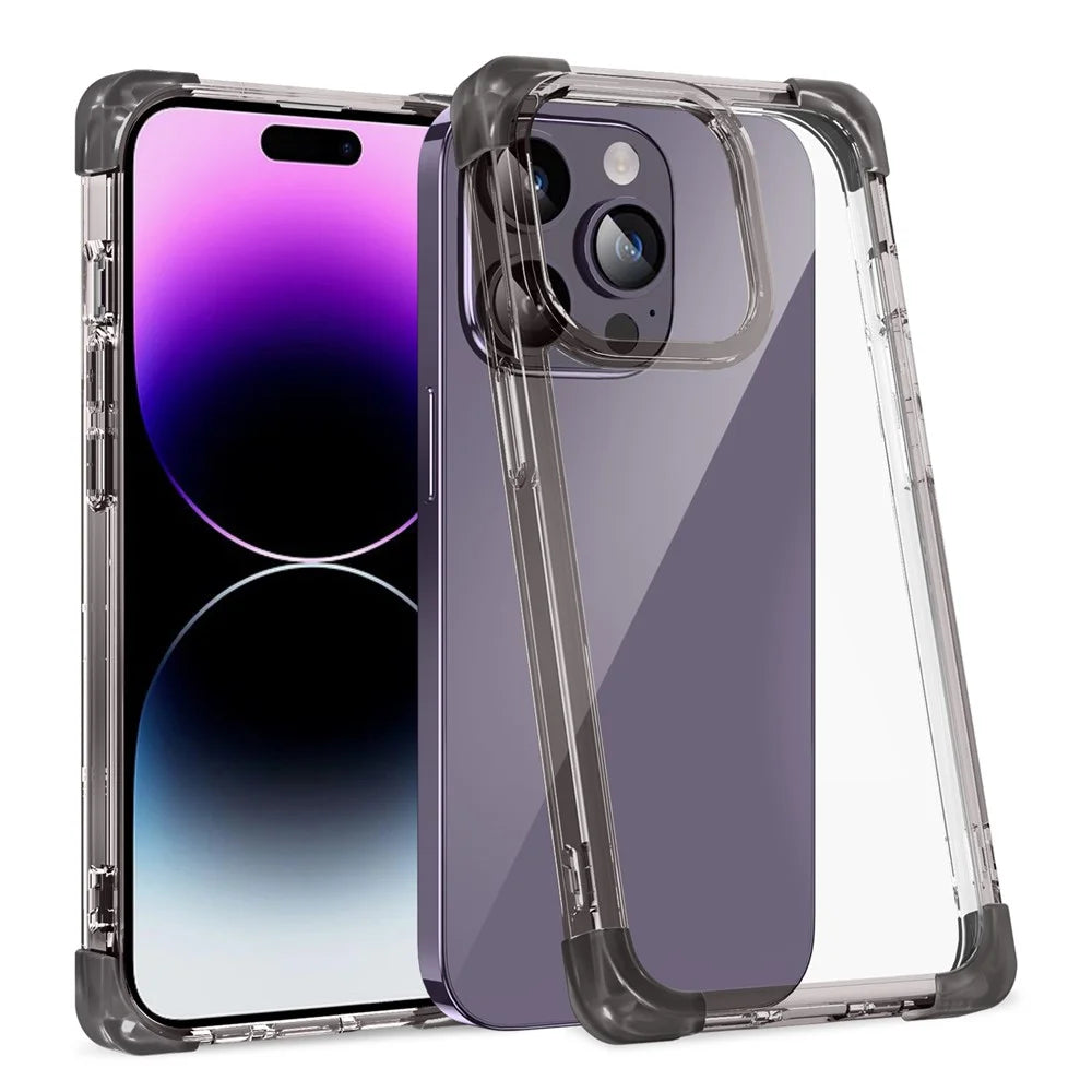 TPU+Acrylic Slim Case for iPhone 14 Pro Four Corner Matte Case Anti-Drop Phone Cover - Black - 1