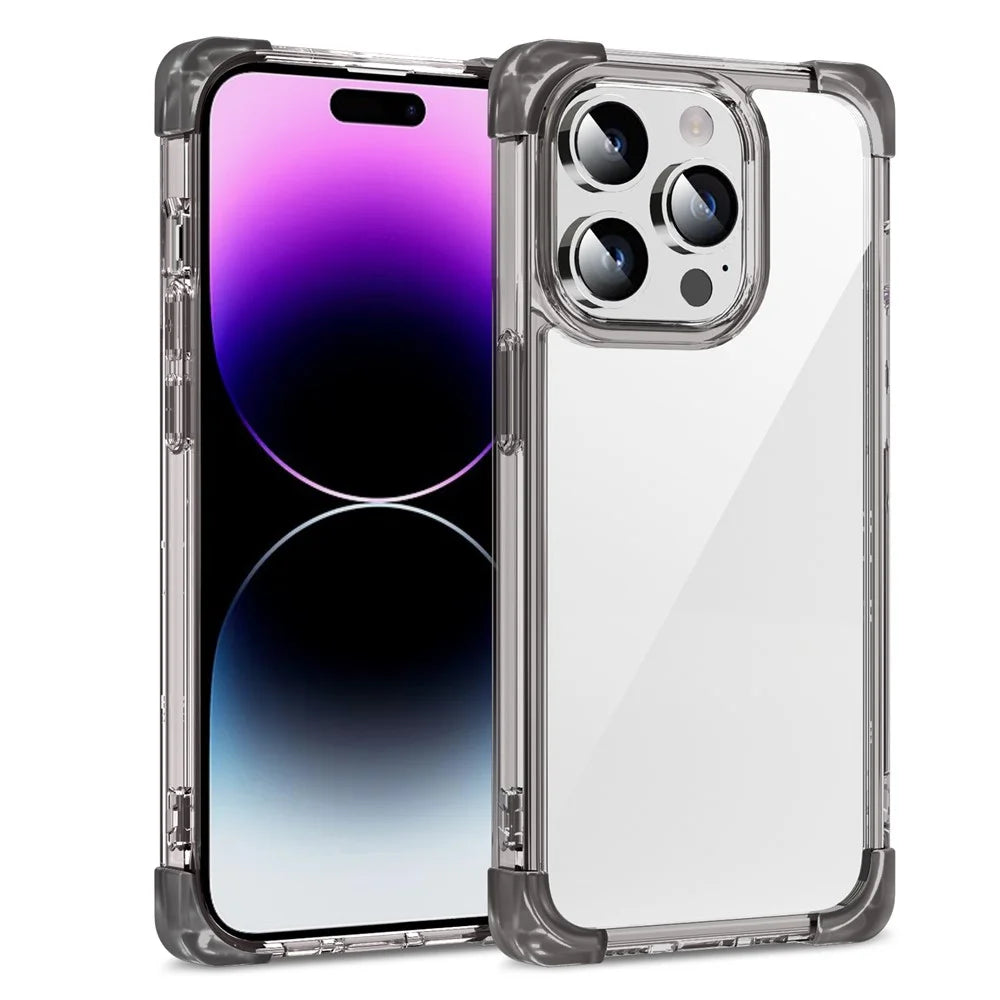 TPU+Acrylic Slim Case for iPhone 14 Pro Four Corner Matte Case Anti-Drop Phone Cover - Black - 2