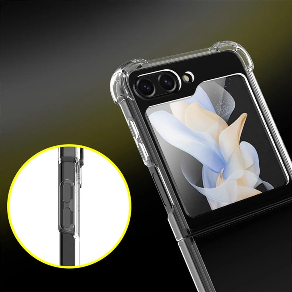 For Samsung Galaxy Z Flip5 5G Foldable Design Cell Phone Case PC+TPU HD Clear Phone Back Cover - 2