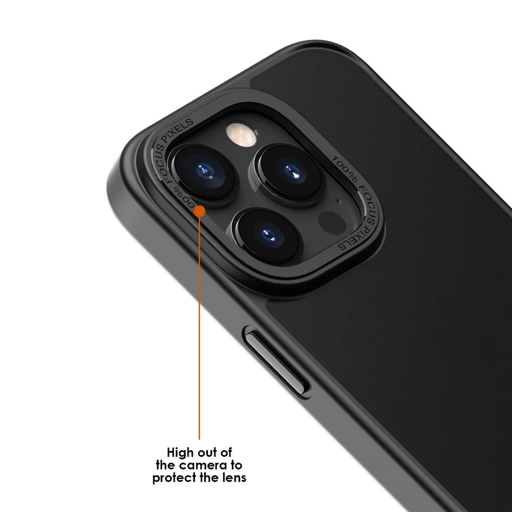 For iPhone 12 / 12 Pro Compatible with MagSafe Translucent Matte PC+TPU Case Skin-touch Phone Cover - Black - 3