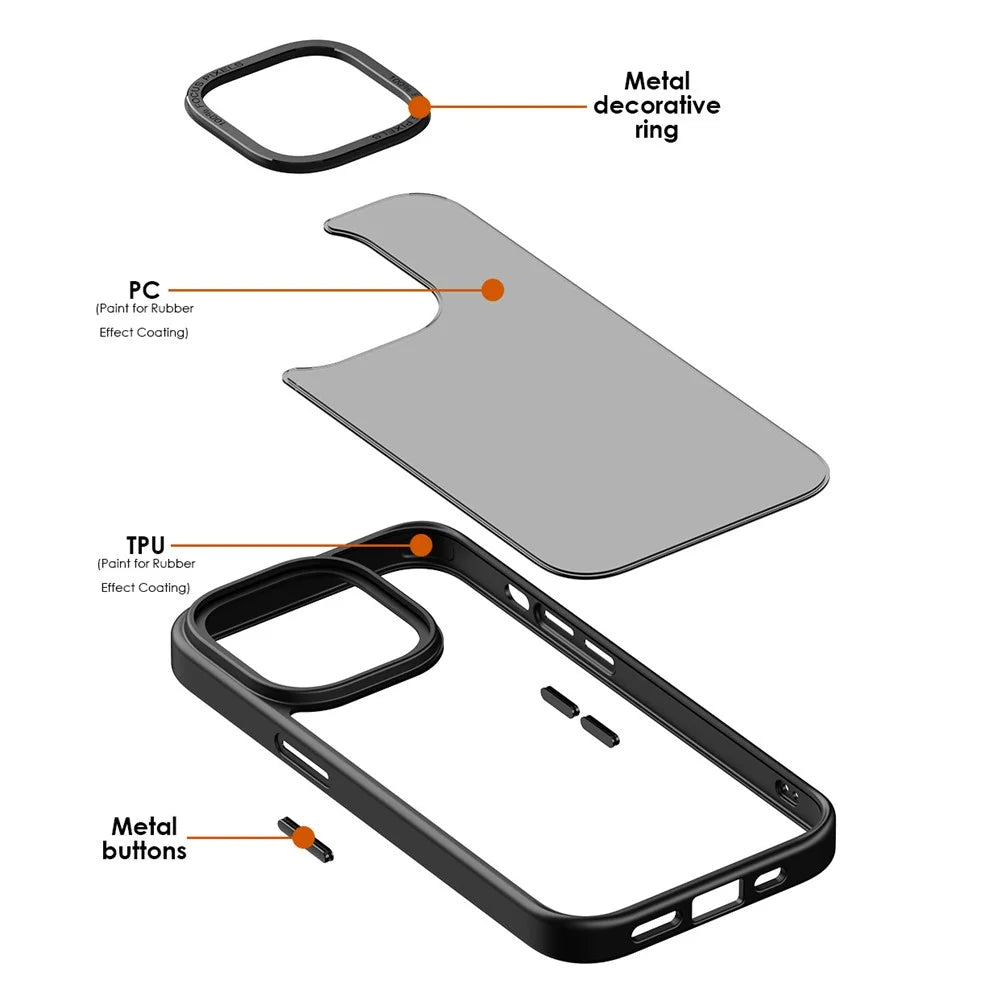 For iPhone 12 / 12 Pro Compatible with MagSafe Translucent Matte PC+TPU Case Skin-touch Phone Cover - Black - 4