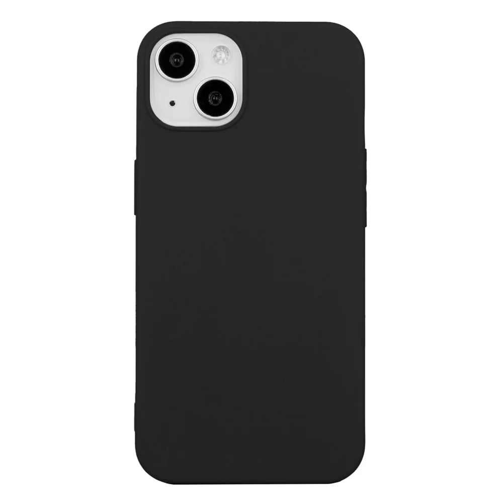 For iPhone 15 Plus Phone Shell TPU Phone Back Cover Matte Slim-Fit Soft Smartphone Case - Black - 1