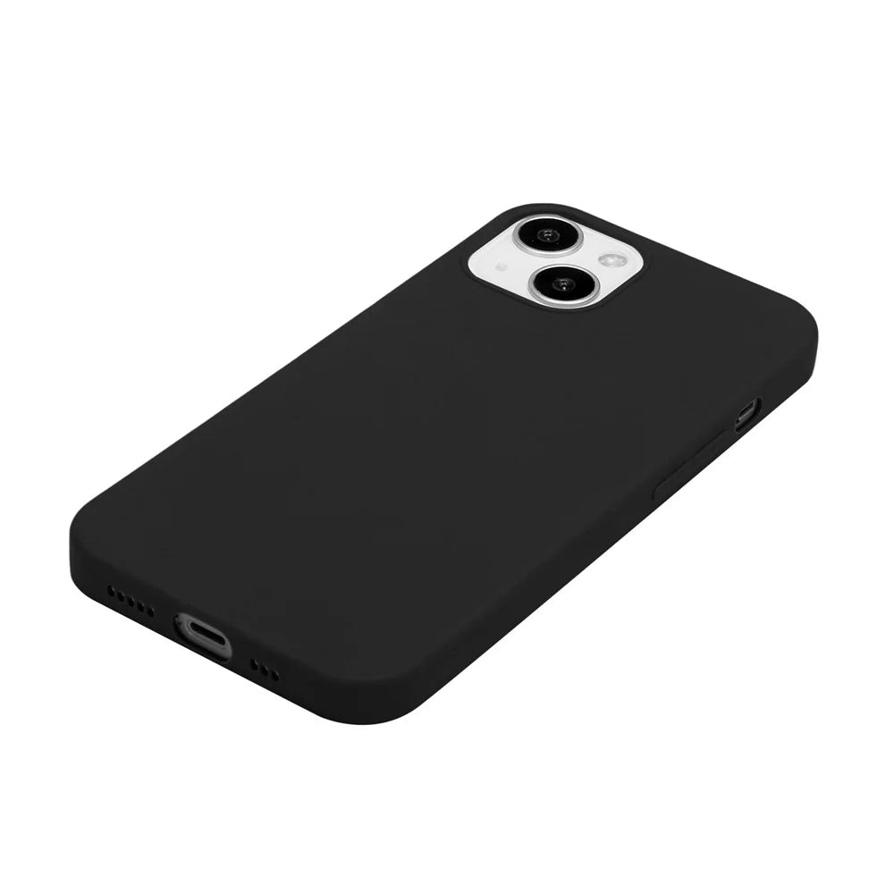 For iPhone 15 Plus Phone Shell TPU Phone Back Cover Matte Slim-Fit Soft Smartphone Case - Black - 2