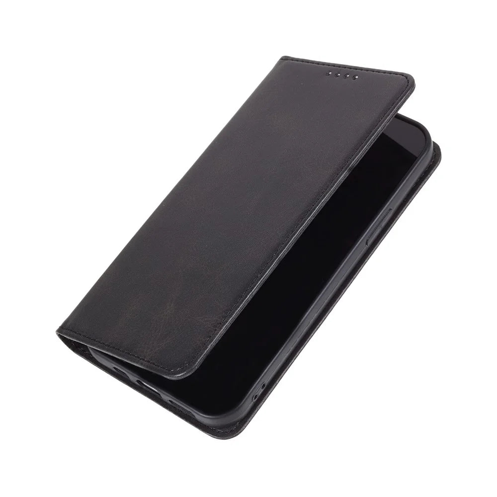 For OnePlus Nord 3 5G / Ace 2V Business Style Wallet Phone Cover Calf Texture Anti-drop PU Leather Shell Case - Black - 5