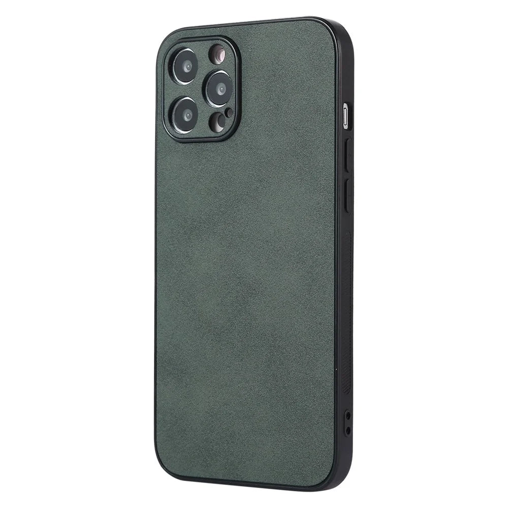 For iPhone 13 Pro 6.1 inch Shockproof Phone Cover PU Leather Coated TPU Case - Green - 2