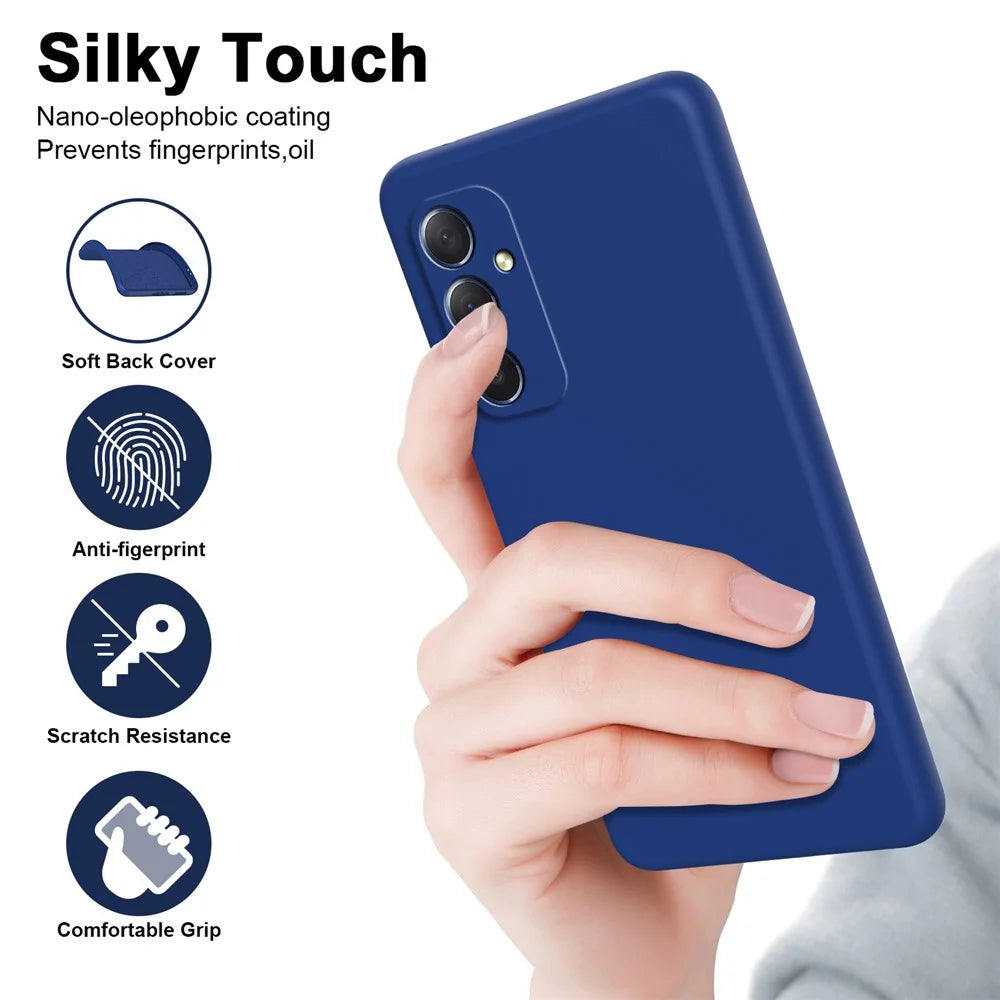 For Samsung Galaxy M54 5G / F54 5G 2.2mm Rubberized Phone Case Fiber Lining Protective TPU Phone Cover - Black - 2