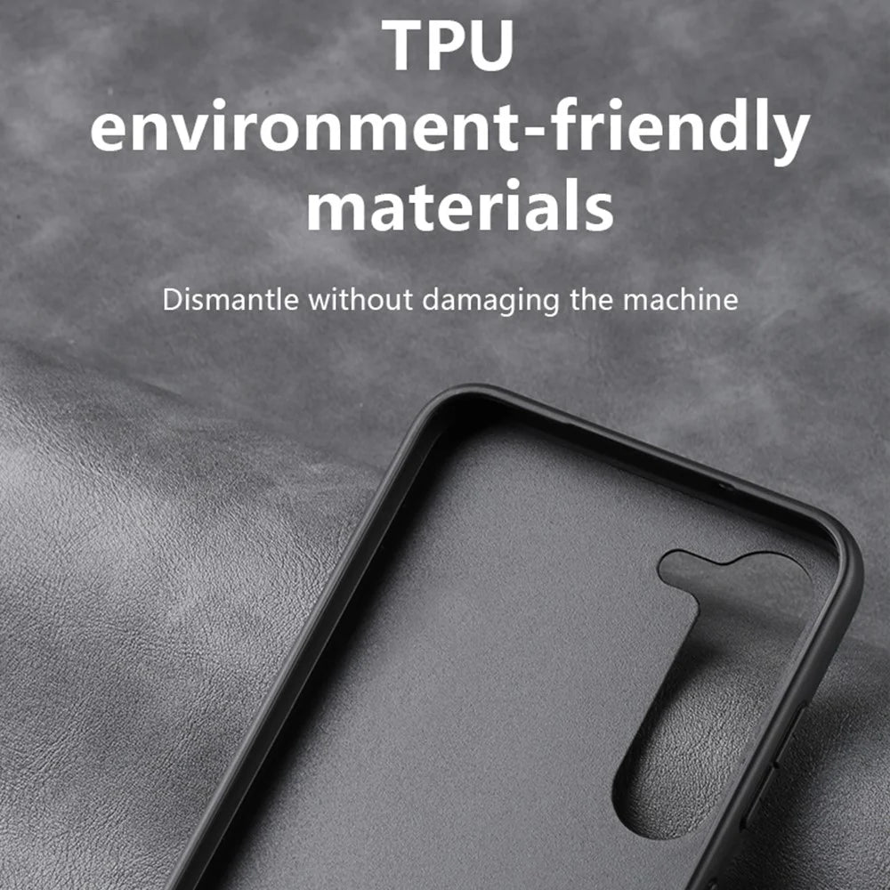 X-LEVEL Phone Case for Samsung Galaxy S23 Ultra , Bojue-3 Series PU Leather Coated TPU Back Cover - Grey - 5