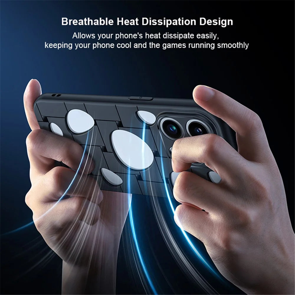 XUNDD Protective Shell for iPhone 14 Pro Max Drop-proof TPU Phone Case with Heat Dissipation Holes - Black - 5