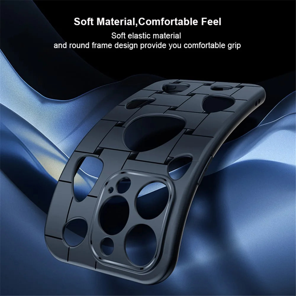 XUNDD Protective Shell for iPhone 14 Pro Max Drop-proof TPU Phone Case with Heat Dissipation Holes - Black - 6