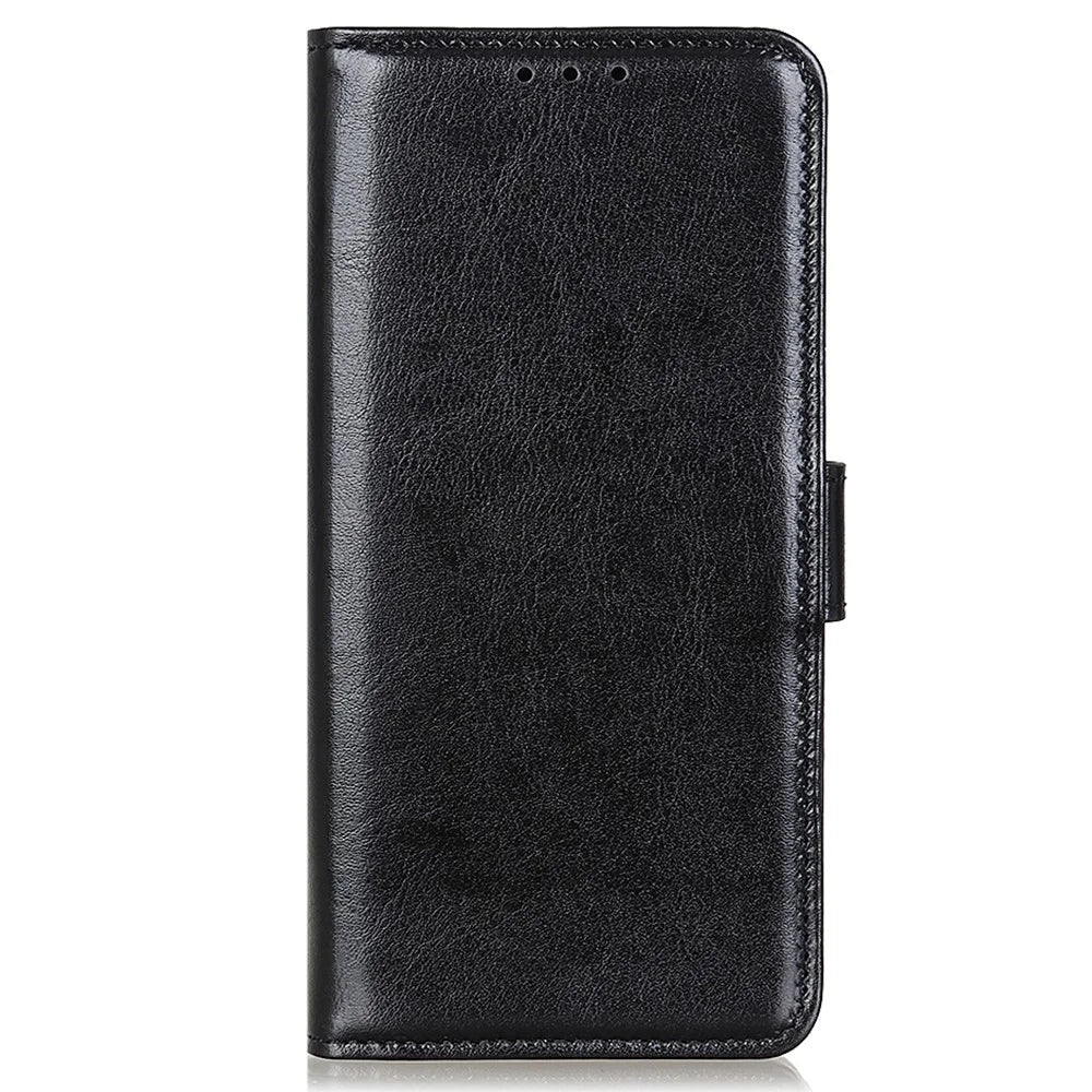 For Nokia XR21 PU Leather Crazy Horse Texture Folio Case Wallet Stand Flip Phone Cover - Black - 6