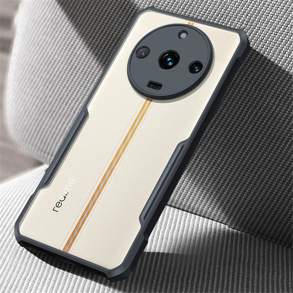 XUNDD For Realme 11 Pro+ 5G Acrylic+TPU Phone Case Shockproof Smartphone Cover - Black / Laser Texture - 2