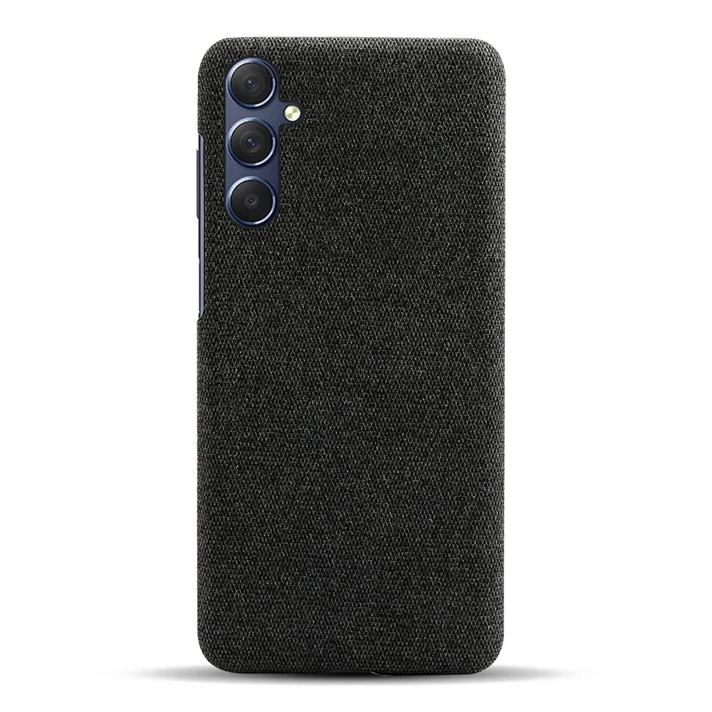 For Samsung Galaxy M54 5G / F54 5G Cloth+Hard PC Back Cover Scratch-proof Protective Phone Case - Black - 2