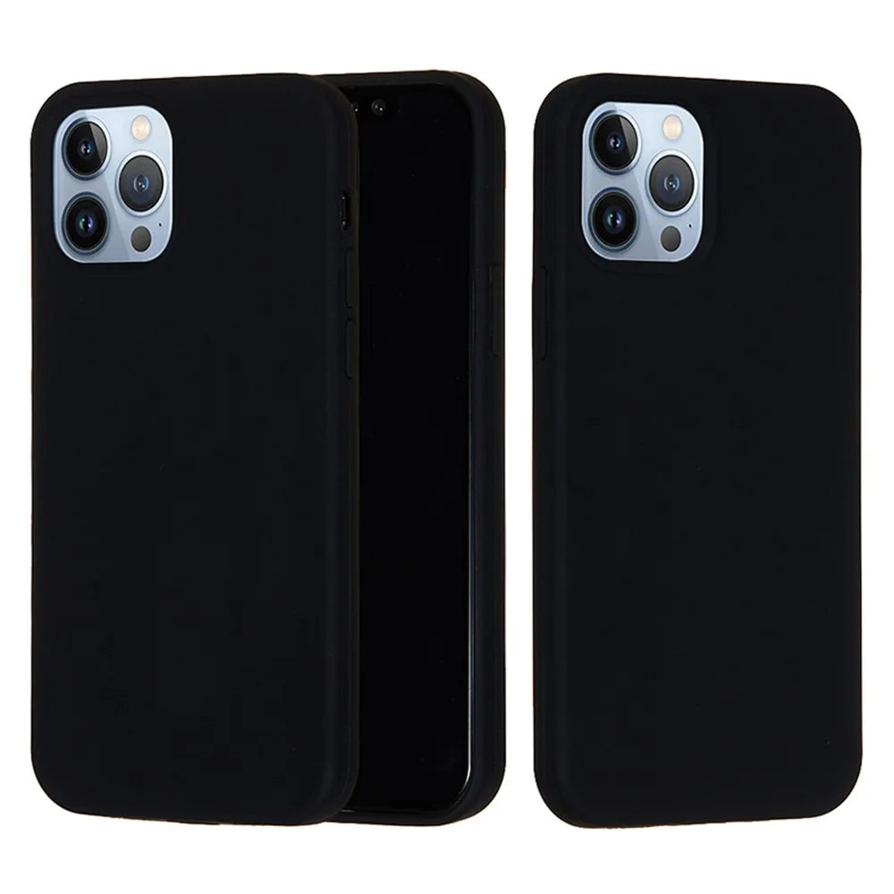 For iPhone 15 Pro Liquid Silicone Phone Case Soft Lining Anti-scratch Back Cover - Black - 2