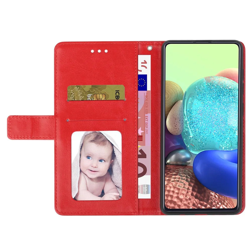 HT01 Phone Case for iPhone 15 Plus , Y-shaped Line Imprinting PU Leather Wallet Stand Anti-drop Cover - Red - 2
