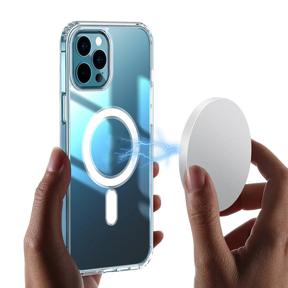 Phone Case Cover for iPhone 15 Pro , Compatible with MagSafe Magnetic Ring HD Clear Acrylic+TPU Phone Shell - 3