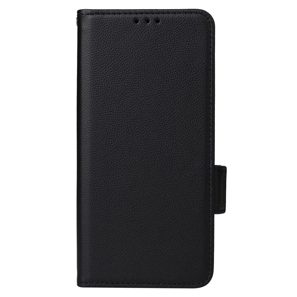 For Ulefone Note 16 Pro Litchi Texture Wallet Stand Phone Case Anti-fall PU Leather Cover - Black - 7